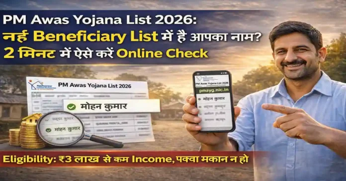 PM Awas Yojana list 2026 beneficiary check online government housing scheme India