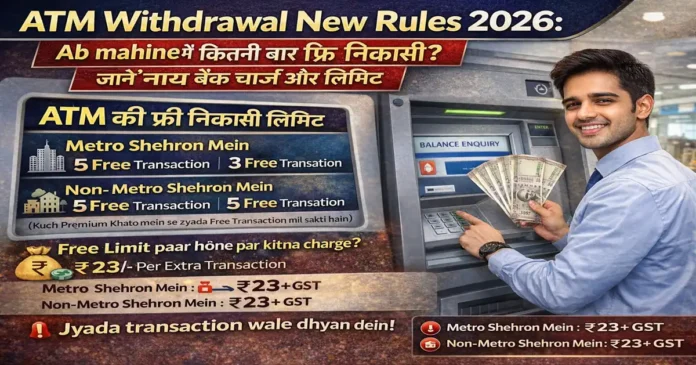 ATM Withdrawal New Rules 2026: एटीएम से महीने में फ्री कैश निकासी की लिमिट और नए सर्विस चार्ज का अलर्ट