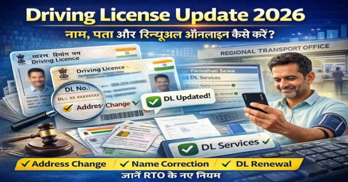 Driving License Update 2026: घर बैठे Parivahan पोर्टल से नाम, पता और रिन्यूअल ऑनलाइन कैसे करें
