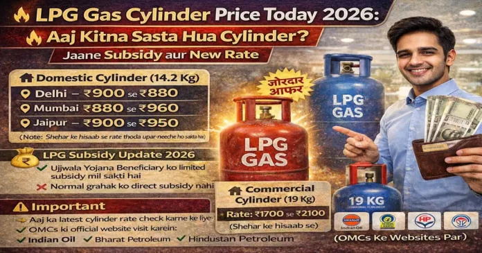 LPG Gas Cylinder Price Today 2026: आज का 14.2 किलो घरेलू गैस सिलेंडर और 19 किलो कमर्शियल सिलेंडर का ताज़ा रेट